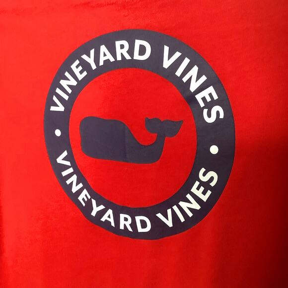 Vineyard Vines Red Long Sleeve Hooded Graphic T-Shirt Medium - Picture 4 of 6